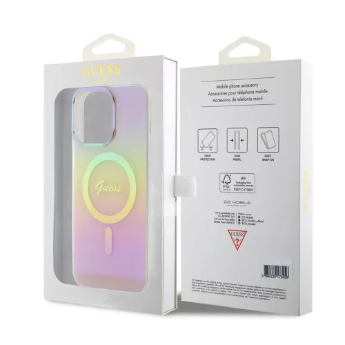 iPhone 15 Pro Max Guess IML Iridescent Script MagSafe kompatibilis tok-3666339155094 4 kép