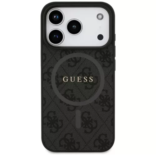 iPhone 17 Pro Guess 4G Ring Classic Logo MagSafe fekete tok-3666339490980 3 kép