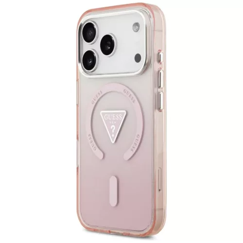 iPhone 17 Pro Guess IML Gradient Triangle Logo MagSafe rózsaszín tok-3666339516338 4 kép