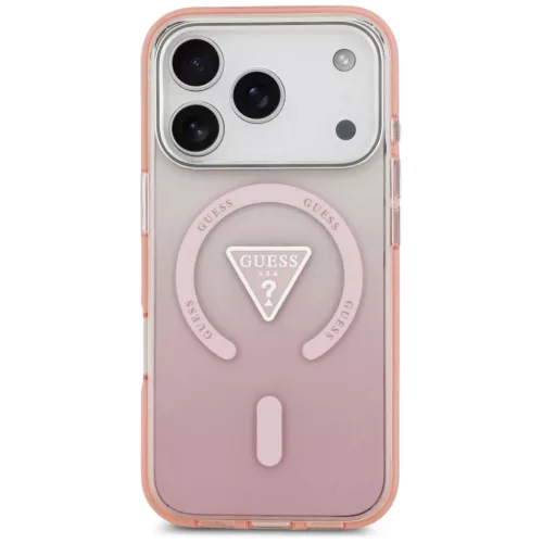 iPhone 17 Pro Guess IML Gradient Triangle Logo MagSafe rózsaszín tok-3666339516338 6 kép