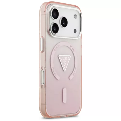 iPhone 17 Pro Guess IML Gradient Triangle Logo MagSafe rózsaszín tok-3666339516338 7 kép