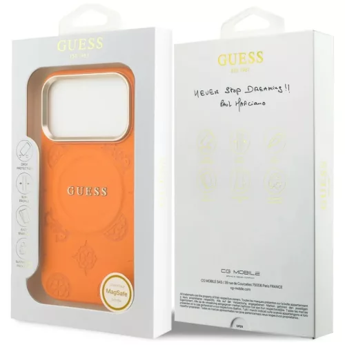 iPhone 17 Pro Guess Peony Hot Stamp MagSafe tok narancssárga-3666339593100 8 kép