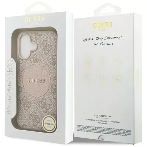 iPhone 17 Guess 4G Circle Classic Logo MagSafe rózsaszín tok-3666339490041 8 kép