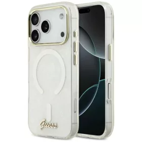   iPhone 17 Pro Max Guess IML Shell Script Metal MagSafe tok fehér