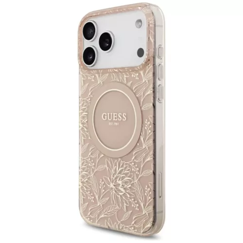 iPhone 17 Pro Max Guess IML Flowers Electro Pearl Pántos MagSafe tok -3666339526061 3 kép