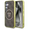 Samsung Galaxy S25 Guess 4G Glitter Triangle Buttons MagSafe barna tok