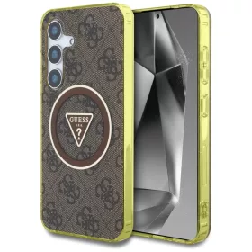   Samsung Galaxy S25 Guess 4G Glitter Triangle Buttons MagSafe barna tok
