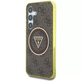 Samsung Galaxy S25 Guess 4G Glitter Triangle Buttons MagSafe barna tok-3666339449599 2 kép