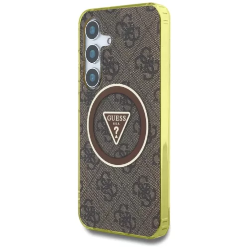 Samsung Galaxy S25 Guess 4G Glitter Triangle Buttons MagSafe barna tok-3666339449599 2 kép