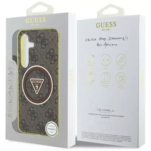 Samsung Galaxy S25 Guess 4G Glitter Triangle Buttons MagSafe barna tok-3666339449599 8 kép