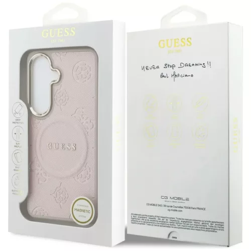 Samsung Galaxy S26 Guess Saffiano Peony Embossed Ring MagSafe tok róz-3666339613303 8 kép