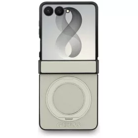 Samsung Galaxy Z Flip8 bézs Guess Magnetic Ring Stand Grained Classi-3666339662790 2 kép