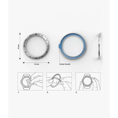 Ringke Samsung Galaxy Watch 3 41 mm káva díszelem ezüst színben (G-8809716078110 8 kép