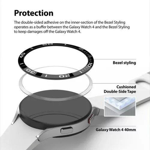 Samsung Galaxy Watch 4 40mm Ringke káva díszelem fekete-8809818841551 5 kép