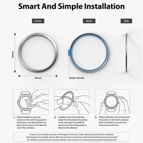 Samsung Galaxy Watch 4 40mm Ringke káva díszelem fekete-8809818841551 8 kép
