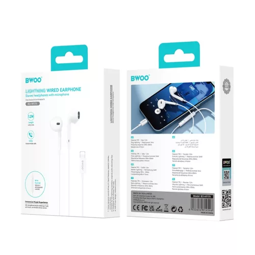 BWOO Vezetékes Fülhallgató Lightning Hangerőszabályzóval HF179 f-6933654814546 4 kép