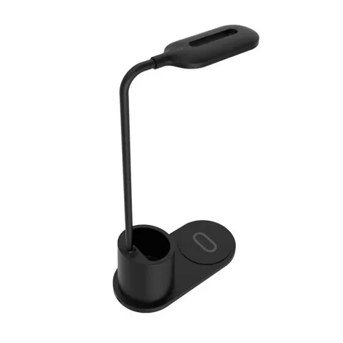 Asztali LED lámpa tolltartóval, vezeték nélküli töltéssel QI 10- 1 kép