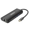 Choetech HUB adapter USB Type-C 6in1 100W PD fekete (HUB-M05)-6971824970654 1 kép
