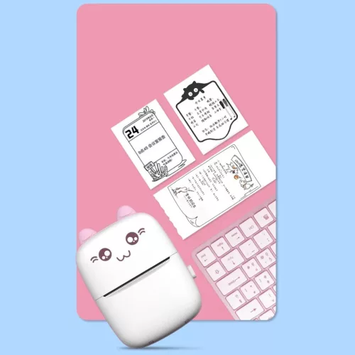 Thermal printer mini macska HURC9 - rózsaszín Fun Print app-9145576278994 4 kép