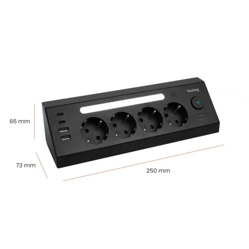 Huslog Vertikális elosztó LED-del USB-A, USB-C porttal-5902983641445 5 kép