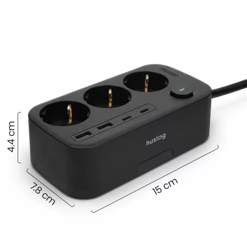 Huslog HUS1056 Hálózati elosztó telefontartóval USB-A, USB-C portt-5902983641483 4 kép