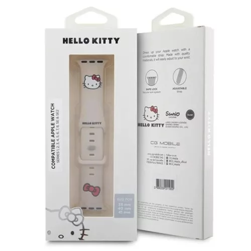 Hello Kitty Szilikon Kitty Fej szíj Apple Watch 38/40/41mm - bézs-3666339190293 5 kép