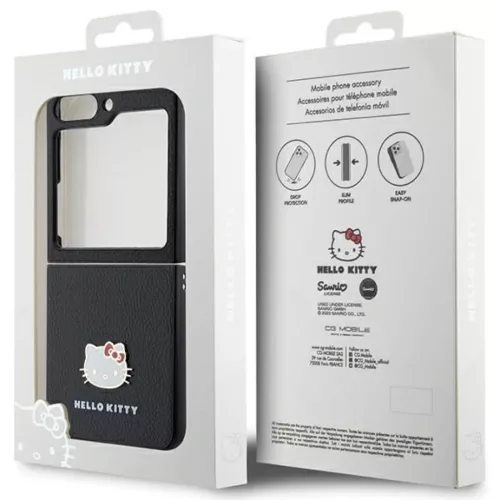 Hello Kitty Metal Logo Kitty Head tok Samsung Galaxy Z Flip 5 - fekete-3666339217235 8 kép
