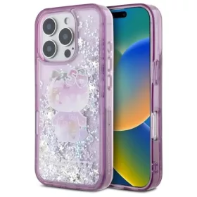    iPhone 16 Pro Max 6.9" lila/lila Hello Kitty HKHCP16XL50PPU keménytok Liquid Glitter 50TH Anniversary Party tok