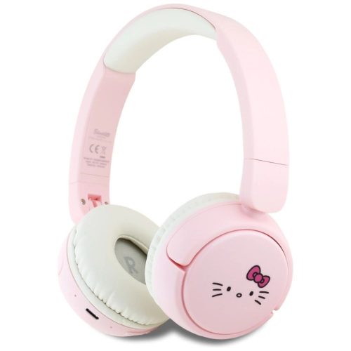 Hello Kitty arc logó Bluetooth on-ear fejhallgató - rózsaszín