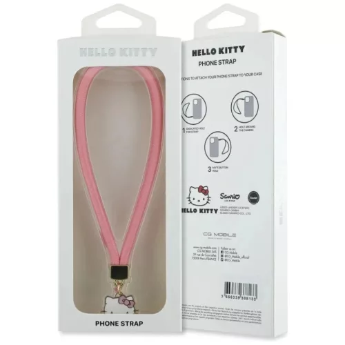  Hello Kitty Rózsaszín Nylon Zsinór Kitty Fej Telefon Medál-3666339388140 3 kép