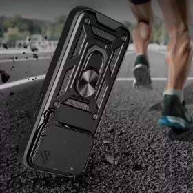  iPhone 17 Pro Fekete Hybrid Armor Camshield páncéltok állvánnyal -5907769379390 2 kép