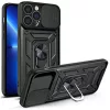 Hybrid Armor Camshield tok iPhone 13 Pro kameravédővel fekete