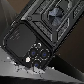 Hybrid Armor Camshield tok iPhone 13 Pro kameravédővel fekete-9145576267974 2 kép