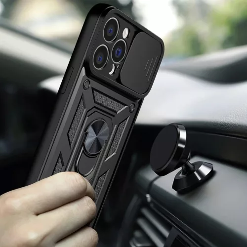 Hybrid Armor Camshield tok iPhone 13 Pro kameravédővel fekete-9145576267974 3 kép