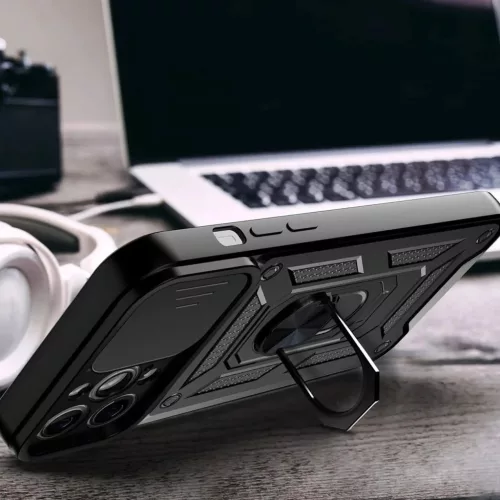 Hybrid Armor Camshield tok iPhone 13 Pro kameravédővel fekete-9145576267974 5 kép