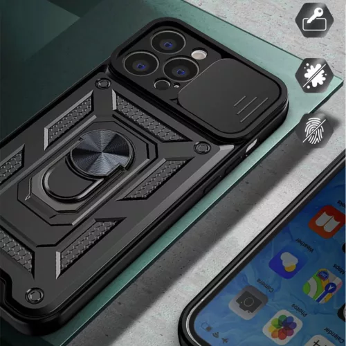 Hybrid Armor Camshield tok iPhone 13 Pro kameravédővel fekete-9145576267974 6 kép