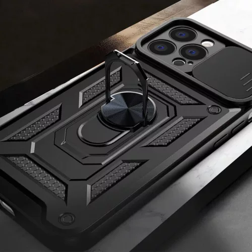 Hybrid Armor Camshield tok iPhone 13 Pro kameravédővel fekete-9145576267974 7 kép