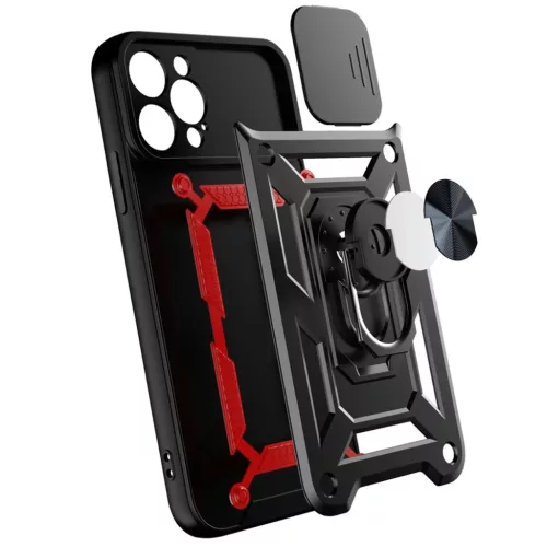 Hybrid Armor Camshield tok iPhone 13 Pro kameravédővel fekete-9145576267974 8 kép