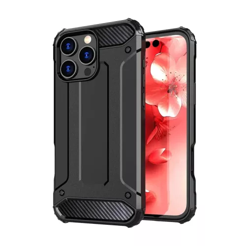 Hybrid Armor iPhone 16 Pro fekete tok-5907769365232 2 kép