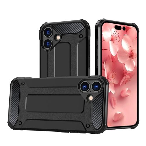 Hibrid Páncél iPhone 16 Tok - Fekete-5907769365218 1 kép