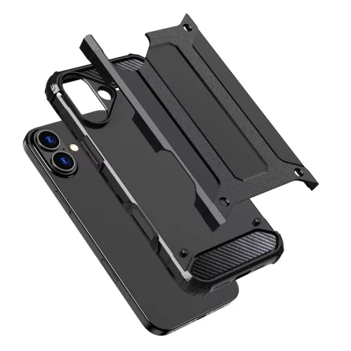 Hibrid Páncél iPhone 16 Tok - Fekete-5907769365218 6 kép