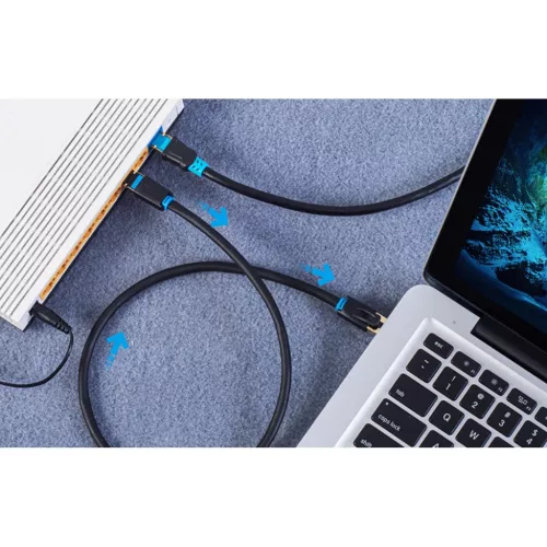 CAT8 SFTP RJ45 Ethernet Hálózati Kábel 40Gbps 1m Fekete-6922794742819 6 kép