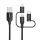 Choetech 3in1 MFI kábel USB - USB Type C / micro USB / Lightning (3A -6971824971620 1 kép