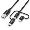 Choetech 3in1 MFI kábel USB - USB Type C / micro USB / Lightning (3A -6971824971620 2 kép