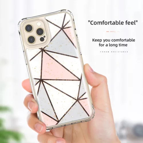 iPhone 12 Pro Max TPU szilikon tok geometriai mintával Alphajack (EPO- 3 kép