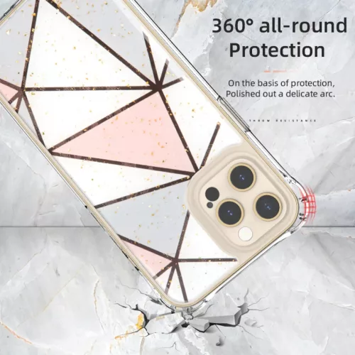 iPhone 12 Pro Max TPU szilikon tok geometriai mintával Alphajack (EPO- 5 kép