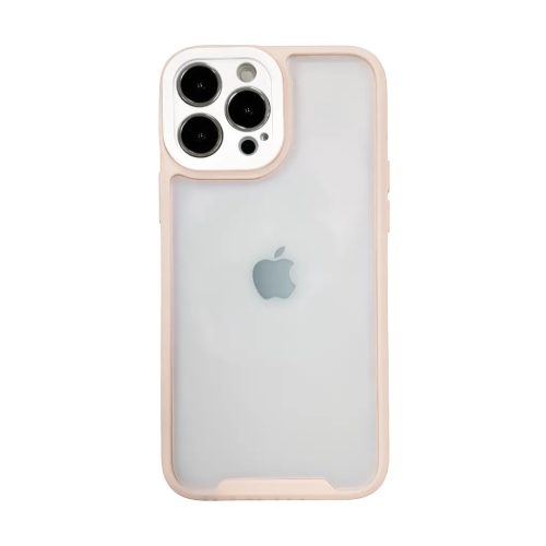 iPhone 12 Pro Max átlátszó tok halvány rózsaszín kerettel Alphaj- 1 kép