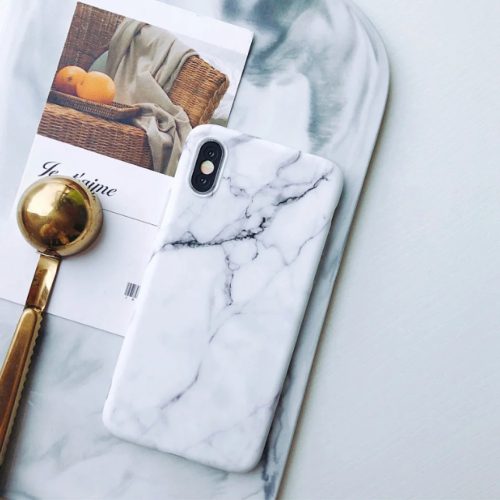 iPhone 13 IMD márvány mintás tok fehér Alphajack- 3 kép