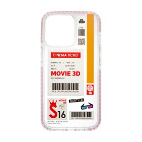 iPhone 13 átlátszó TPU tok Cinema Ticket mintával Alphajack- 2 kép