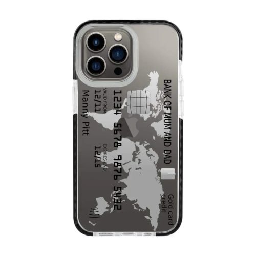 iPhone 13 átlátszó TPU tok Credit Card mintával Alphajack- 1 kép